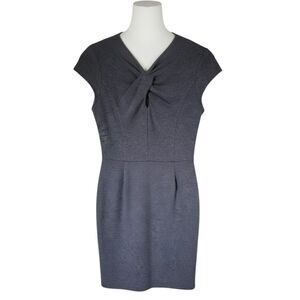 Banana Republic Gray Sheath Dress 2 Knit Keyhole